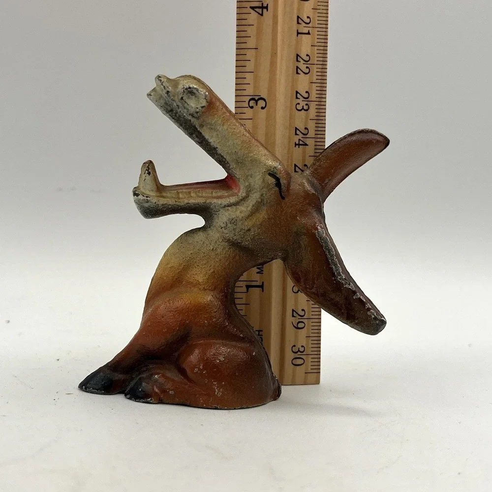 Antique John Wright Cast Iron Donkey Figurine Bottle Opener Vintage Democrat